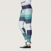 Leggings Abstrait violet, vert et turquoise (Gauche)