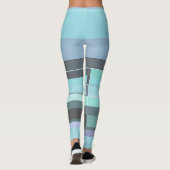 Leggings Abstrait violet, vert et turquoise (Dos)