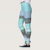 Leggings Abstrait violet, vert et turquoise (Gauche)
