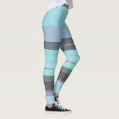 Leggings Abstrait violet, vert et turquoise (Droite)