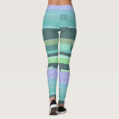 Leggings Abstrait violet, vert et turquoise (Dos)