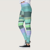 Leggings Abstrait violet, vert et turquoise (Gauche)