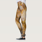 Leggings Abstraite bronze texture de roche minérale blanche (Gauche)