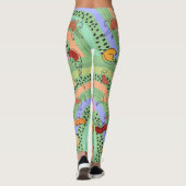 Leggings Abstraite dame aux pattes de chats (Dos)