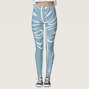 Leggings Abstraite Feuille Tropicale : Verdure transparente