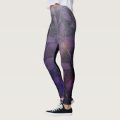 Leggings Abstraite feuille violette profonde (Gauche)