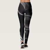 Leggings Abstraite fumée noire et blanche (Dos)