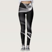 Leggings Abstraite fumée noire et blanche (Devant)