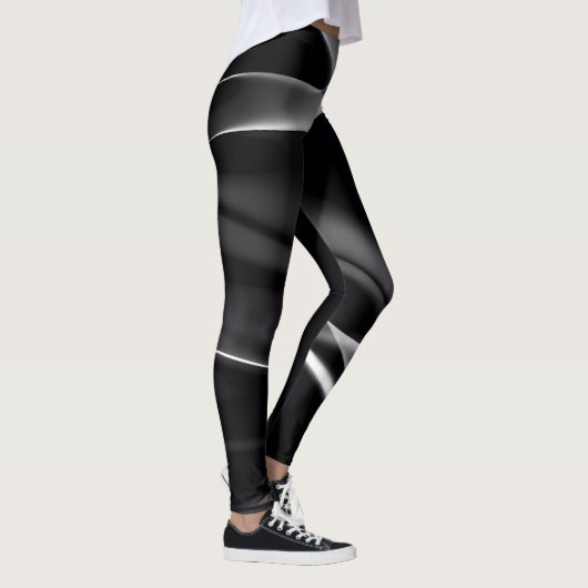 Leggings Abstraite fumée noire et blanche (Droite)