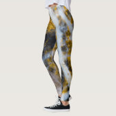 Leggings Abstraite ligne blanche or texture rocheuse (Gauche)