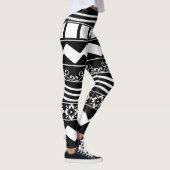 Leggings Abstraite ligne géométrique blanche moderne (Droite)