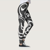 Leggings Abstraite ligne géométrique blanche moderne (Droite)
