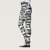 Leggings Abstraite ligne géométrique blanche moderne (Gauche)