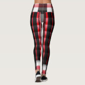 Leggings Abstraite Rouge Noir Plaid Collection moderne (Dos)