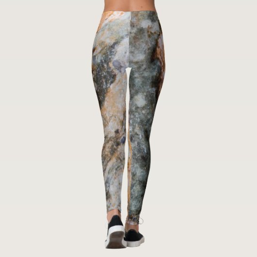 Leggings Abstraite texture rocheuse brune grungy (Dos)