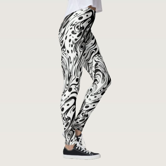 Leggings Abstraits Art Swilring Liquid Pois (Droite)