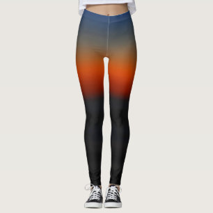 Leggings Abstraits bandes de couleur Sunset profon