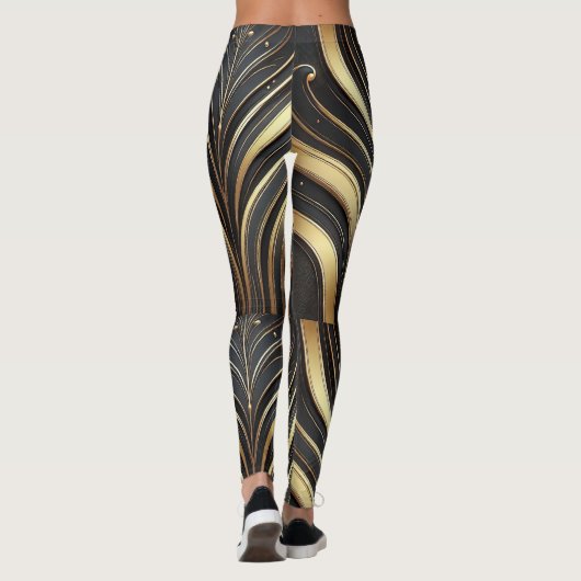 Leggings Abstraits Black & Gold de luxe (Dos)