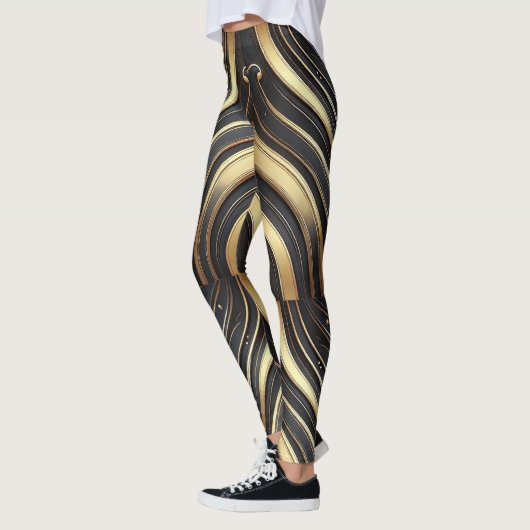 Leggings Abstraits Black & Gold de luxe (Gauche)