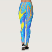 Leggings Abstraits bleus et jaunes (Dos)