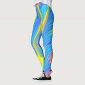 Leggings Abstraits bleus et jaunes (Gauche)
