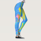 Leggings Abstraits bleus et jaunes (Droite)