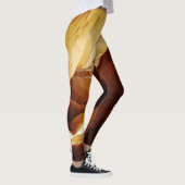 Leggings Abstraits, Brown et or avec nom (Droite)
