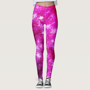 Leggings Abstraits carreaux de peinture en marbre rose chau
