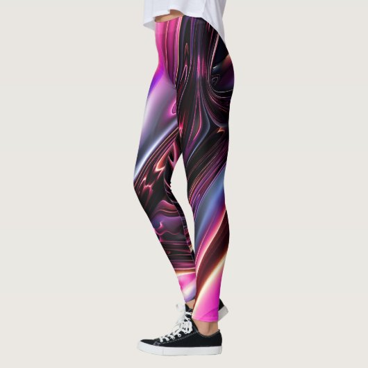Leggings Abstraits de lignes de néon (Gauche)