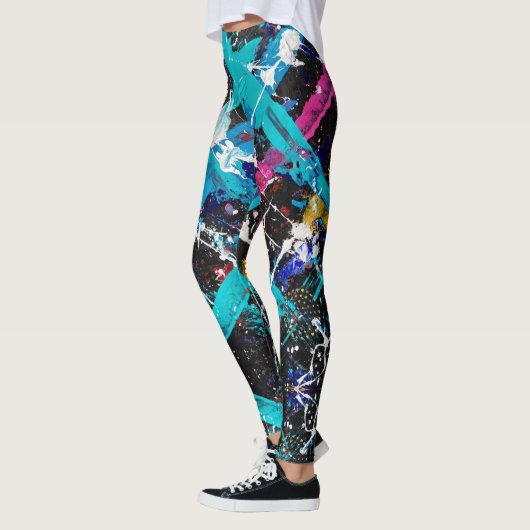 Leggings Abstraits de nouvelle rétrograde (Gauche)
