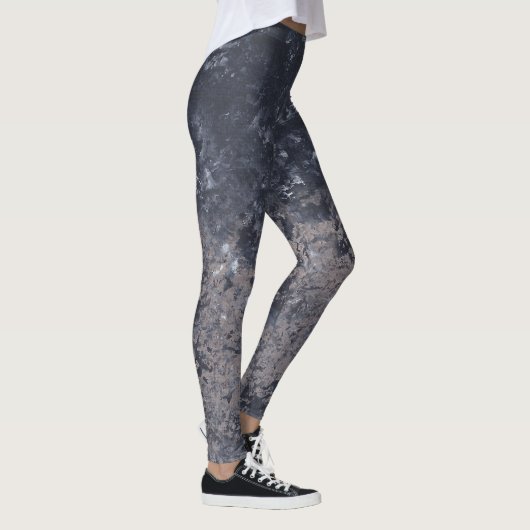 Leggings Abstraits de peinture gris-noir (Droite)