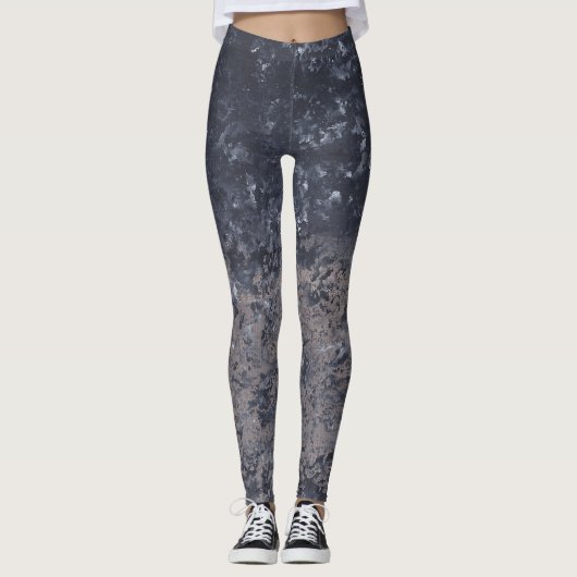 Leggings Abstraits de peinture gris-noir (Devant)