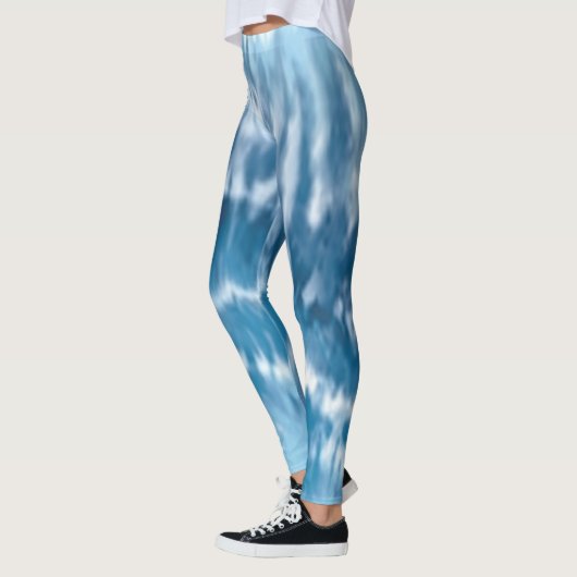 Leggings Abstraits de teinture bleue (Gauche)