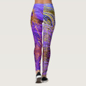 Leggings Abstraits d'or violet (Dos)
