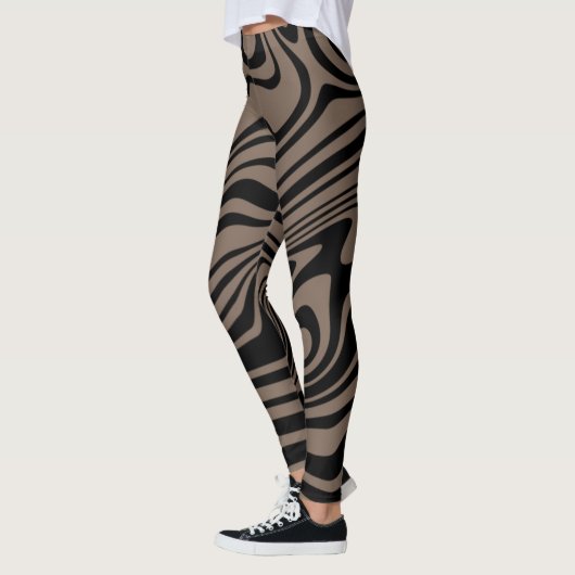 Leggings Abstraits en noir et Brown (Gauche)