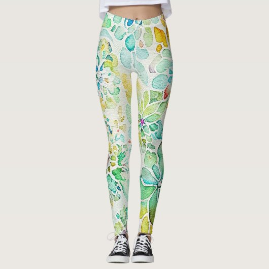 Leggings Abstraits floraux (Devant)