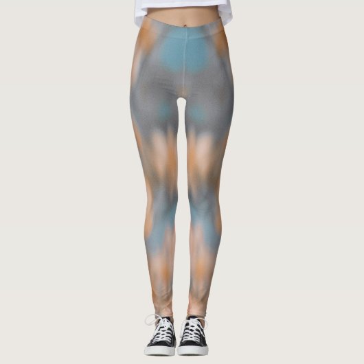 Leggings Abstraits Floraux Beige (Devant)