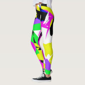 Leggings abstraits funky géométriques intrépides (Gauche)