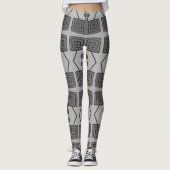 Leggings Abstraits Geo noir et blanc (Devant)