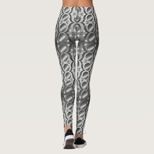 Leggings abstraits gris, noirs (Dos)