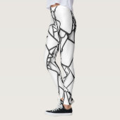 Leggings Abstraits noirs et blancs (Gauche)