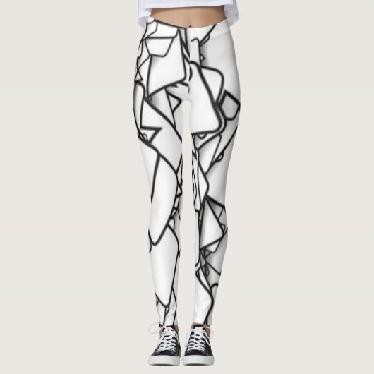 Leggings Abstraits noirs et blancs (Devant)