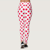 Leggings Abstraits pois blancs rouges et simples (Dos)