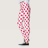 Leggings Abstraits pois blancs rouges et simples (Gauche)