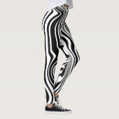 Leggings Abstraits rayés noir et blanc (Droite)