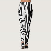 Leggings Abstraits rayés noir et blanc (Dos)