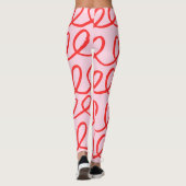 Leggings Abstraits roses et rouges (Dos)