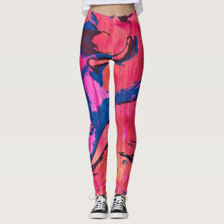Leggings Abstraits Rouge Bleu Vibrant Valiant 1