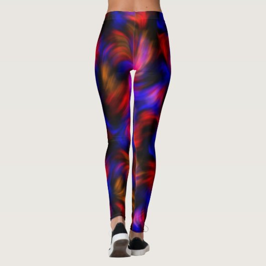 Leggings Abstraits rouges et bleus (Dos)