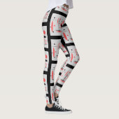 Leggings Abstraits rouges, noirs et blancs (Droite)